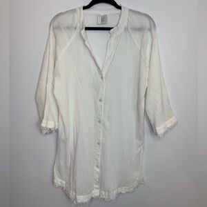 Sanctuary cotton beach fringe hem blouse size small